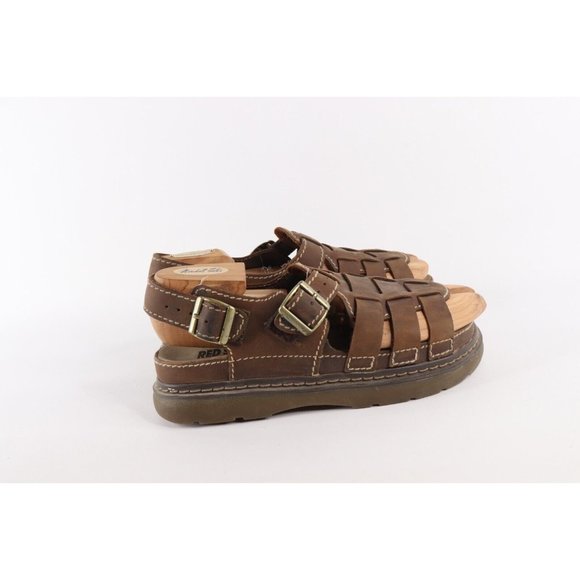 Vintage Streetwear Grunge Mens 8 Chunky Platform Fisherman Leather Sandals Brown main image 10